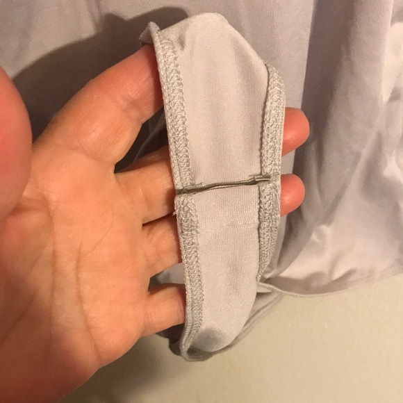 Gray Fitted Bodysuit with Scoop Neck - Picture 4 of 4